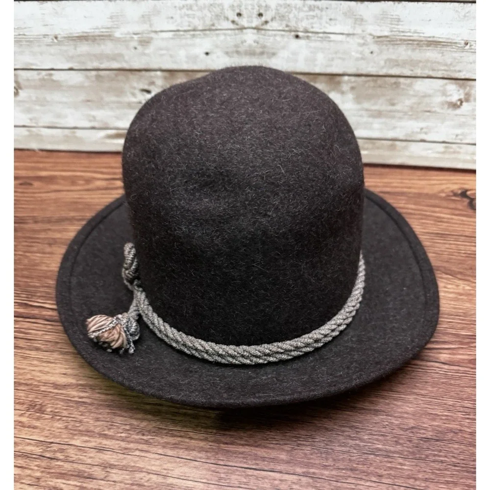 VTG Mallory Wool Fedora Hat with Decorative Rope Band Western Style‎